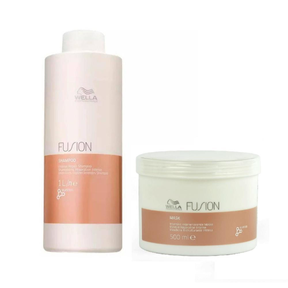 Kit Wella Professionals Fusion Shampoo 1 Litro e Máscara 500ml