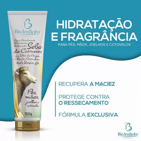 Bio-Instinto-Sebo-de-Carneiro---Creme-Hidratante-Pés-e-Mãos-Argan-e-Ureia-150g--3