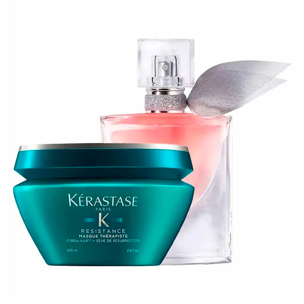 Kit Perfume La Vie Est Belle EDP + Máscara de Tratamento Kérastase Résistance Therapiste