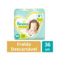 Fralda Pampers Premium Care RN Até 4kg 36 Unidades RN