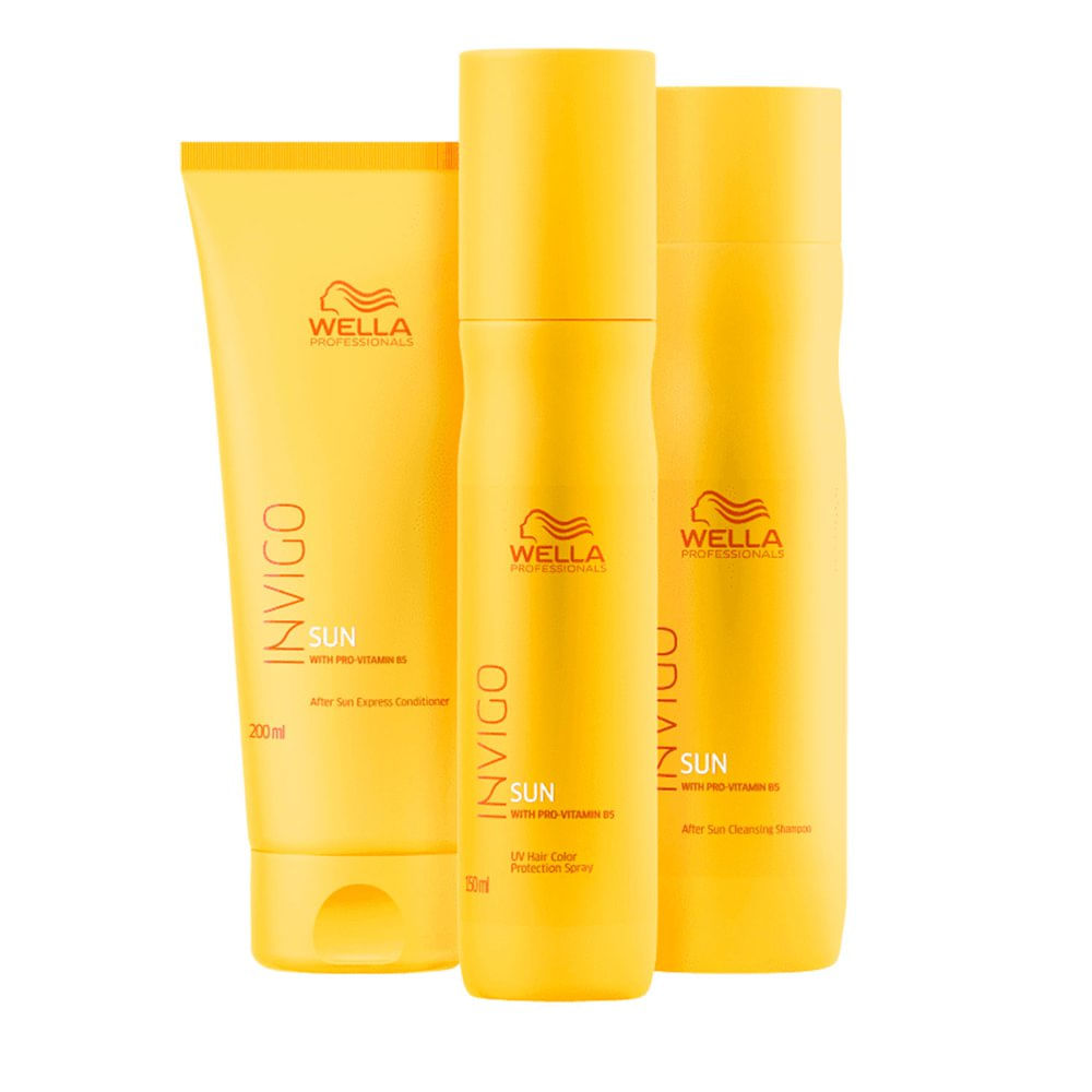 Kit Wella Invigo Sun - Shampoo 250ml + Condicionador 200ml +  Leave in Spray Wella Invigo Sun 150ml
