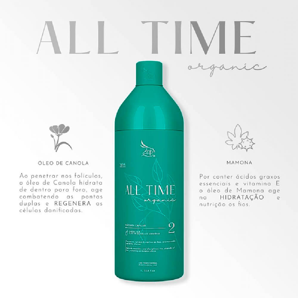 Zap All Time Organic - Progressiva Sem Formol 500ml - Época Cosméticos