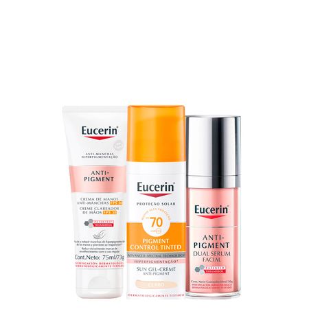 Kit-Eucerin---Protetor-Solar-Facial-Matte-FPS-70-Clara-50-ml-+-Creme-Clareador-para-as-Mãos-FPS-30-75-ml-+-Sérum-Facial-Clareador-30-ml--1