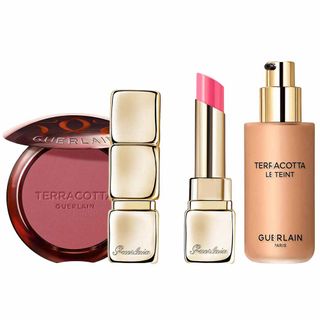 Guerlain - Protetor Labial Colorido Kiss Kiss Bee Glow + Base Le Teint + Blush Terracotta Kit Presenteável