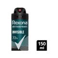 Desodorante Antitranspirante Aerossol Rexona Invisible Masculino 72 Horas 150ml