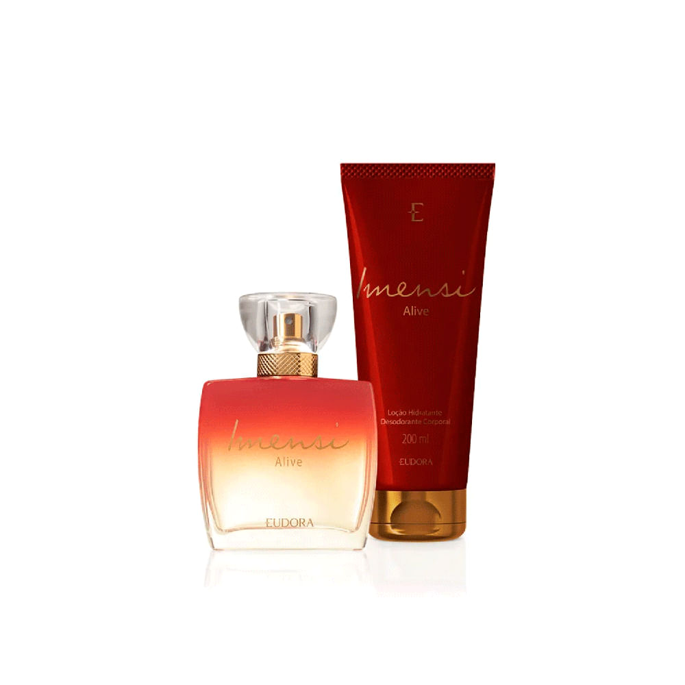 Kit Eudora Imensi Alive Perfume Feminino Deo Colônia 100ml + Loção Hidratante 200ml