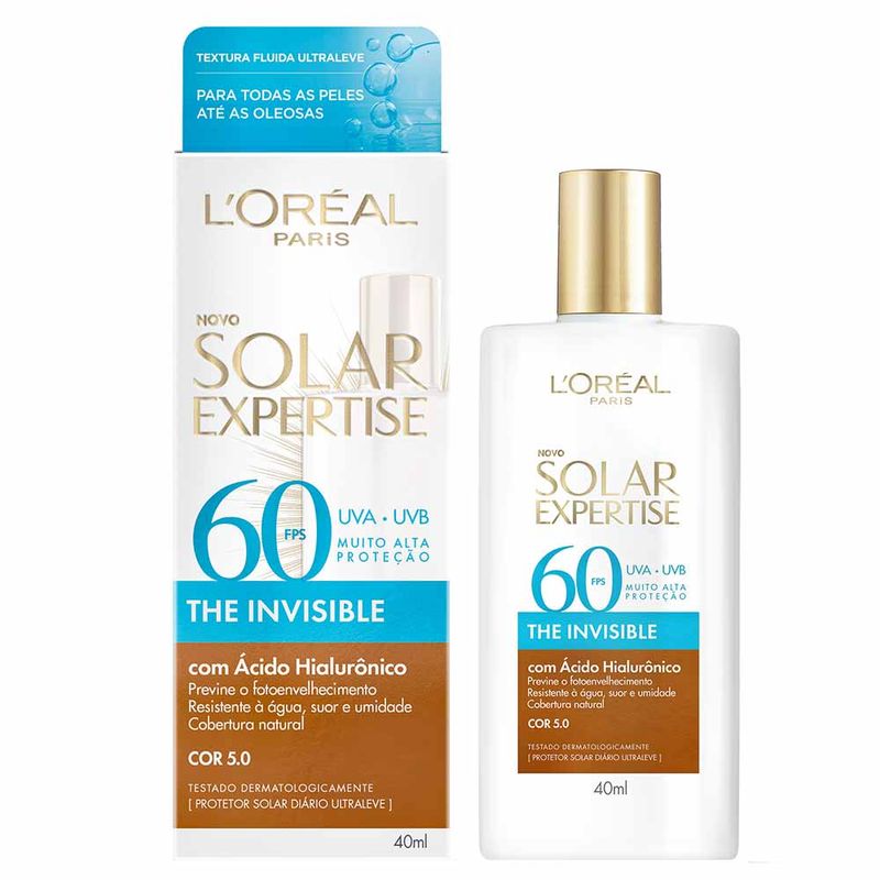 Protetor Solar com Cor L\'oreal Paris - Solar Expertise The Invisible FPS60