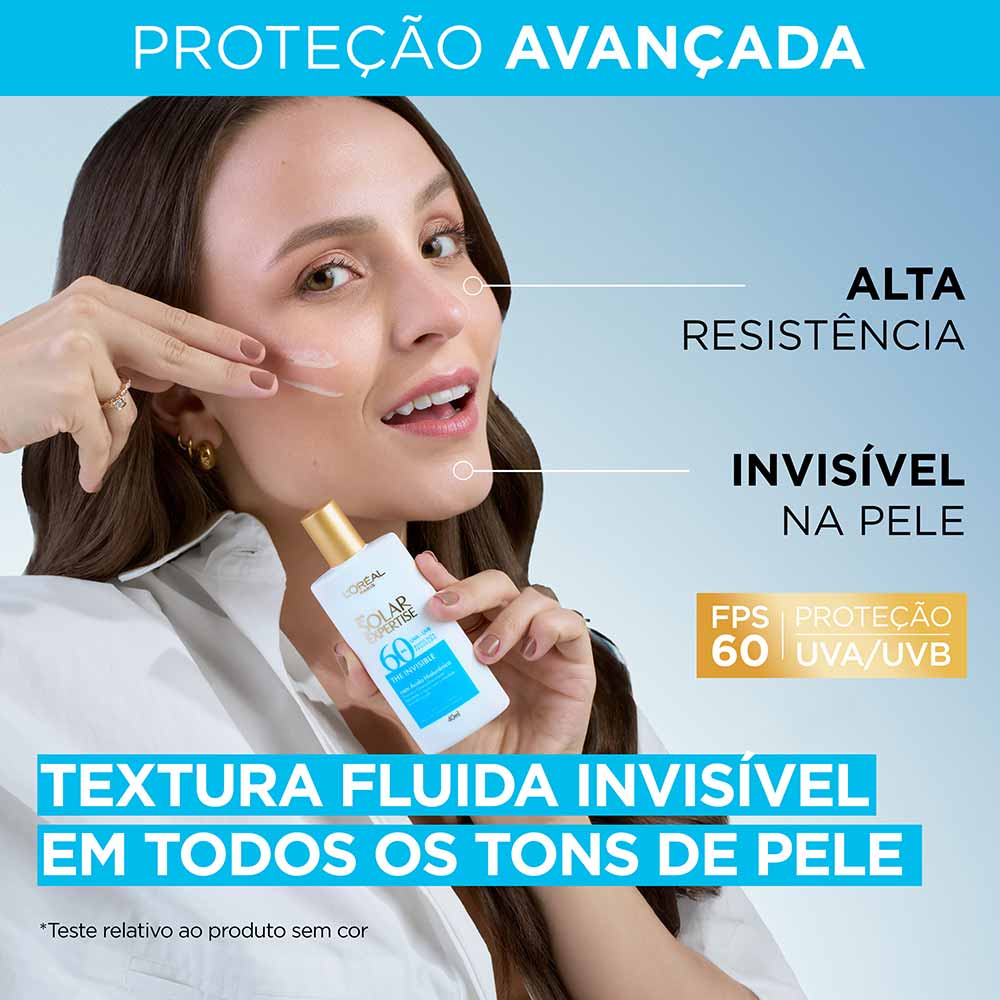 Protetor Solar com Cor L'oreal Paris - Solar Expertise The Invisible FPS60