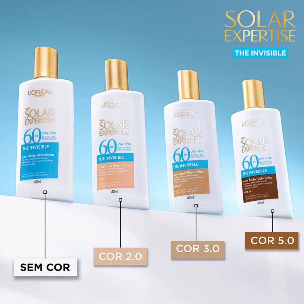 Protetor Solar com Cor L'oreal Paris - Solar Expertise The Invisible FPS60