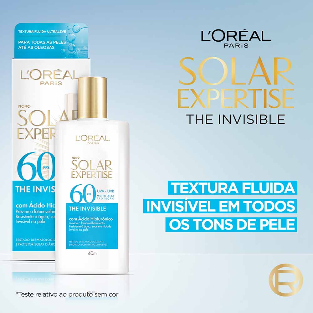 Protetor Solar com Cor L'oreal Paris - Solar Expertise The Invisible FPS60