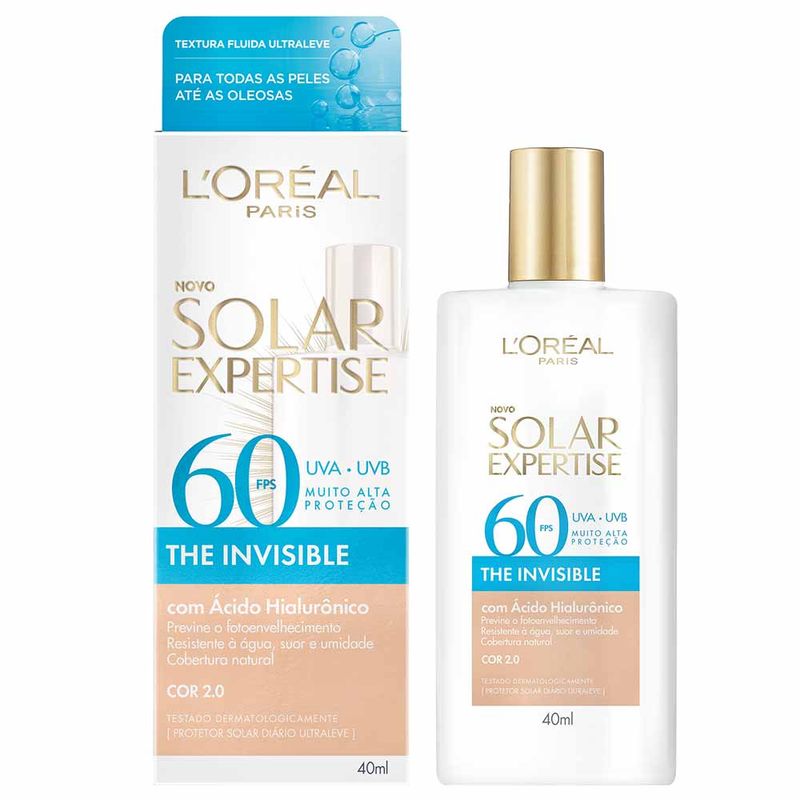 Protetor Solar com Cor L\'oreal Paris - Solar Expertise The Invisible FPS60