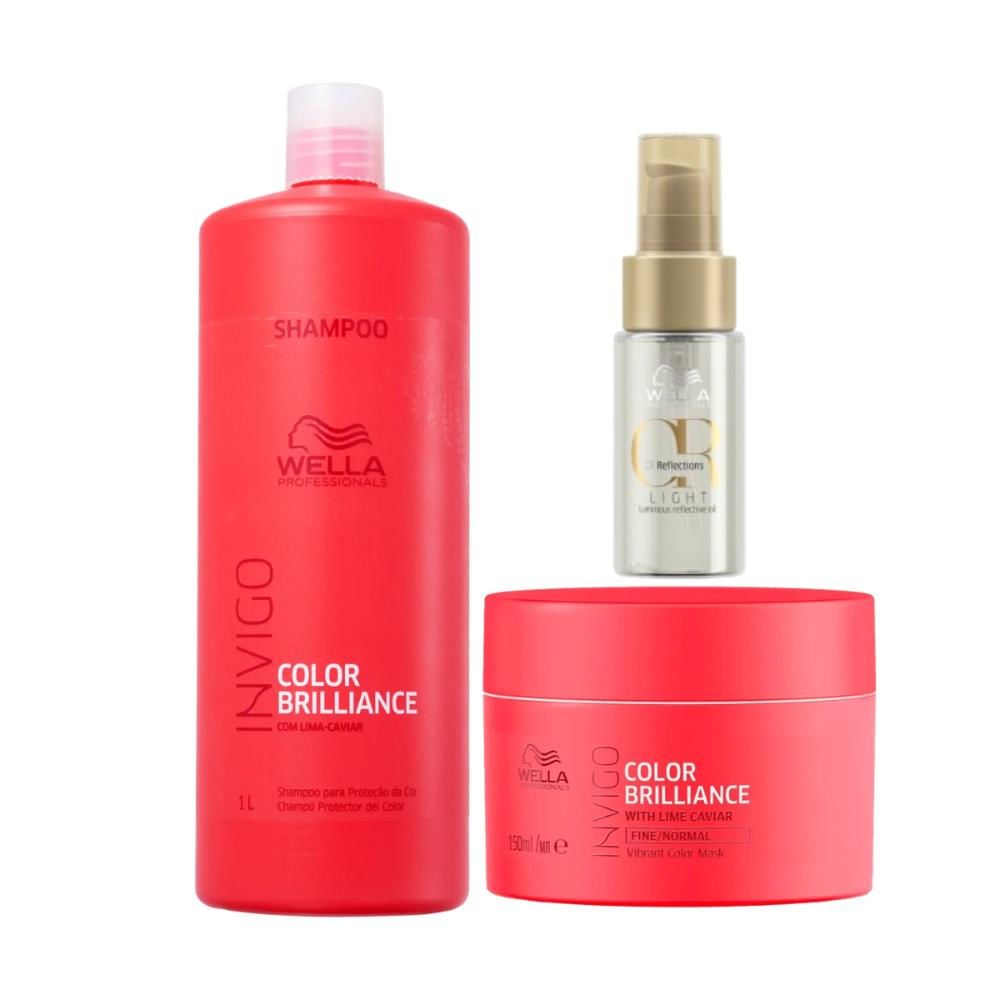 Kit Shampoo 1L + Máscara 150ml + Oil Reflections Light 30ml