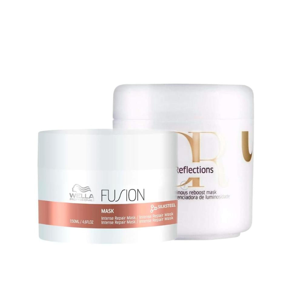 Kit Wella Máscaras Fusion e Oil Reflections