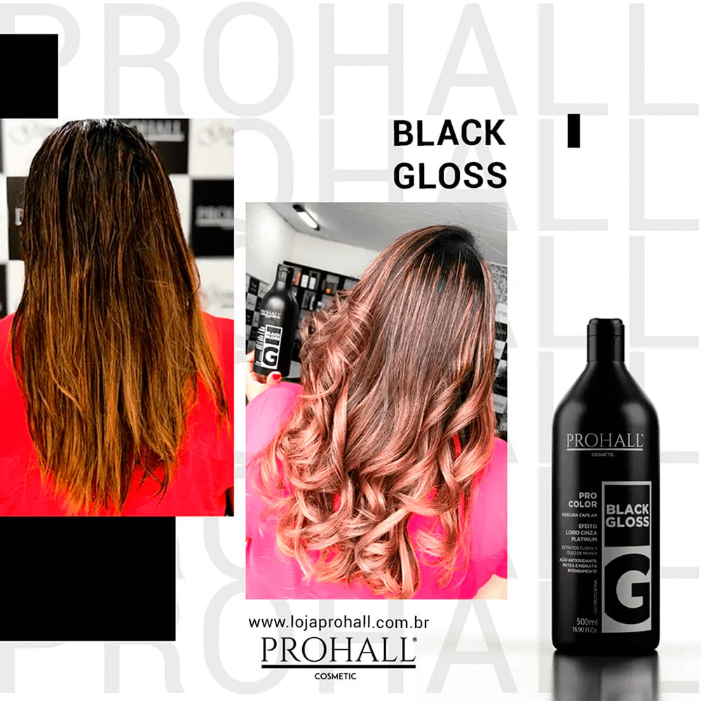Prohall Cosmetic Pro Color - Máscara Black Gloss Efeito Loiro