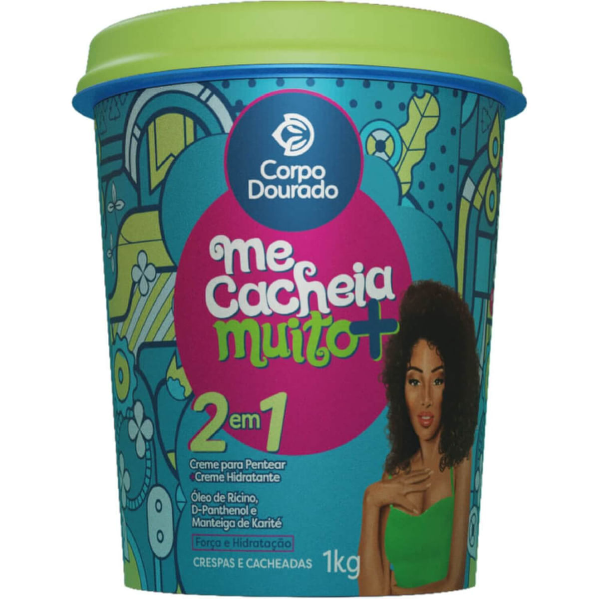 Corpo Dourado Me Cacheia Muito Mais - Creme 2 em 1 de Pentear e Hidratação 1kg