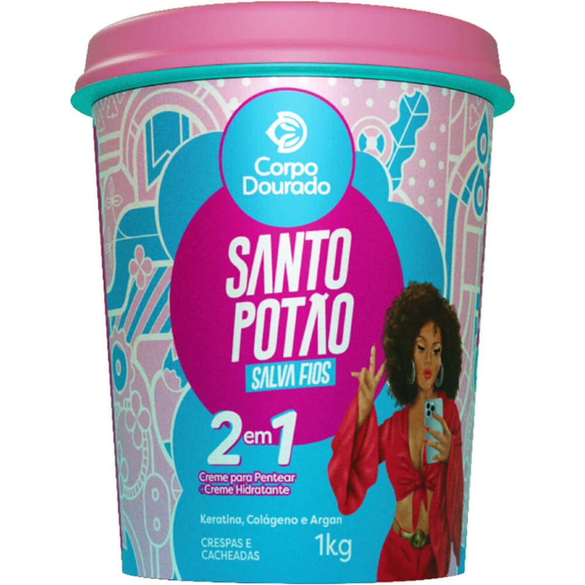 Corpo Dourado Santo Potão - Creme 2 em 1 de Pentear e Hidratação 1kg
