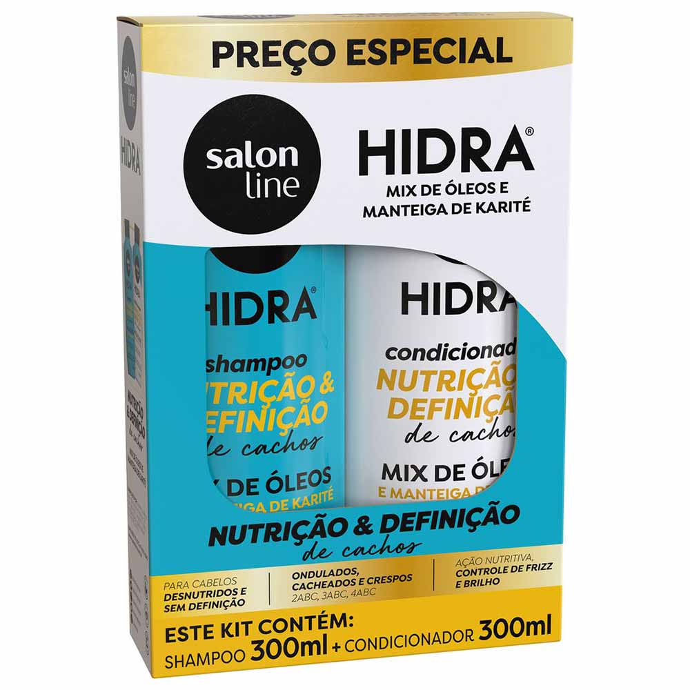 Kit Salon Line Hidra Mix de Óleos e Manteiga de Karite - Shampoo +