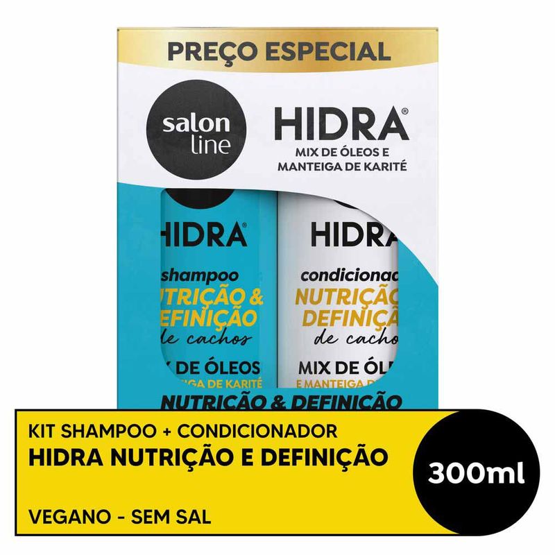 Kit Salon Line Hidra Mix de Óleos e Manteiga de Karite - Shampoo +