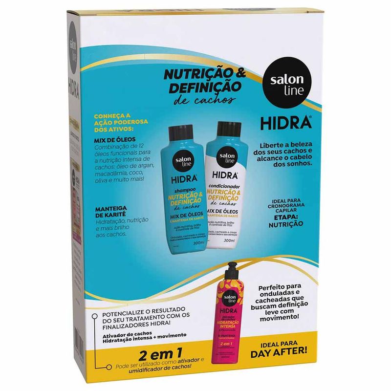 Kit Salon Line Hidra Mix de Óleos e Manteiga de Karite - Shampoo +