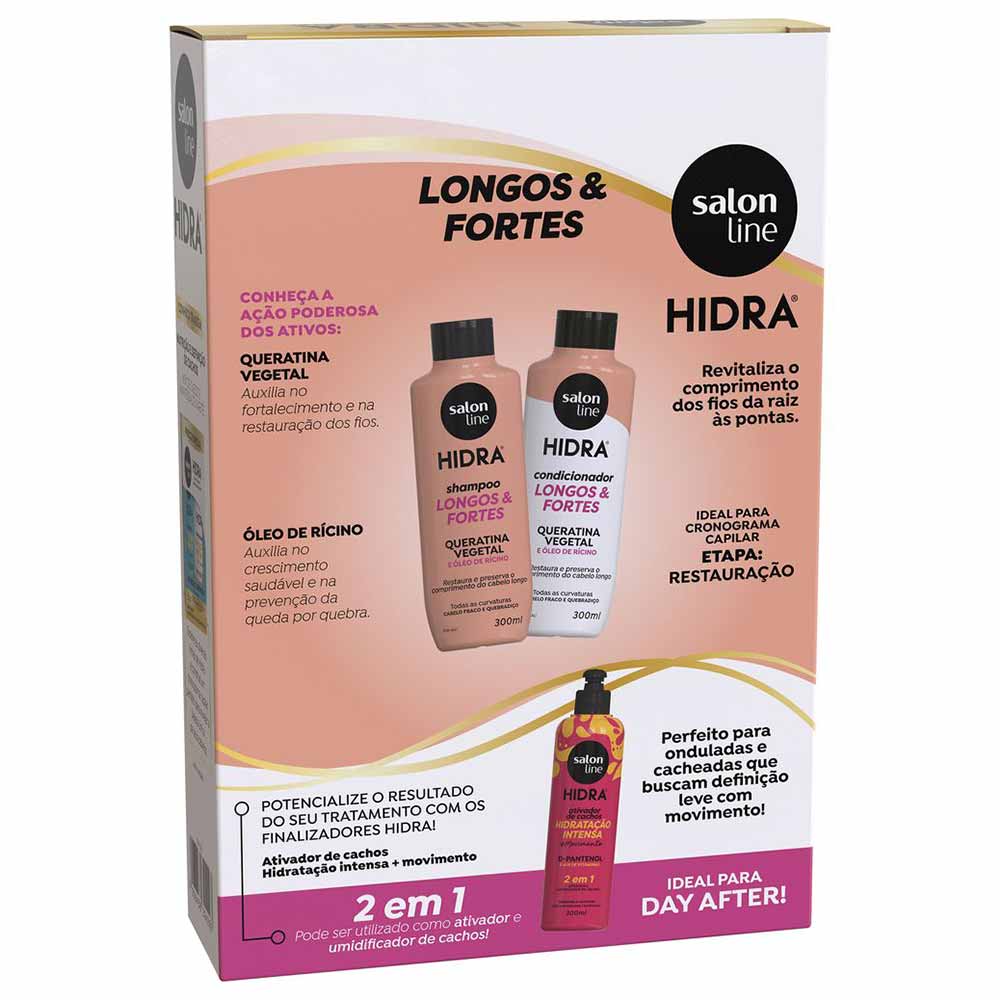 Kit Salon Line Hidra Queratina e Óleo de Rícino - Shampoo +