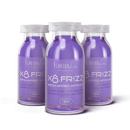 COMBO-COM-3-AMPOLAS-PARA-CABELO-XÔ-FRIZZ-FOREVER-LISS-15ML-45ml--1