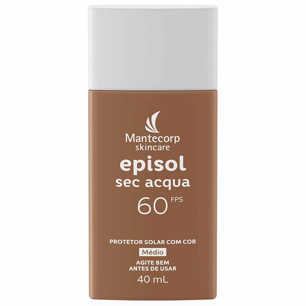 Protetor Solar Facial com Cor Mantecorp Skincare Episol Sec Acqua FPS 60