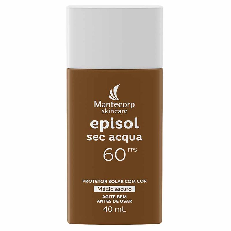 Protetor Solar Facial com Cor Mantecorp Skincare Episol Sec Acqua FPS 60 Me