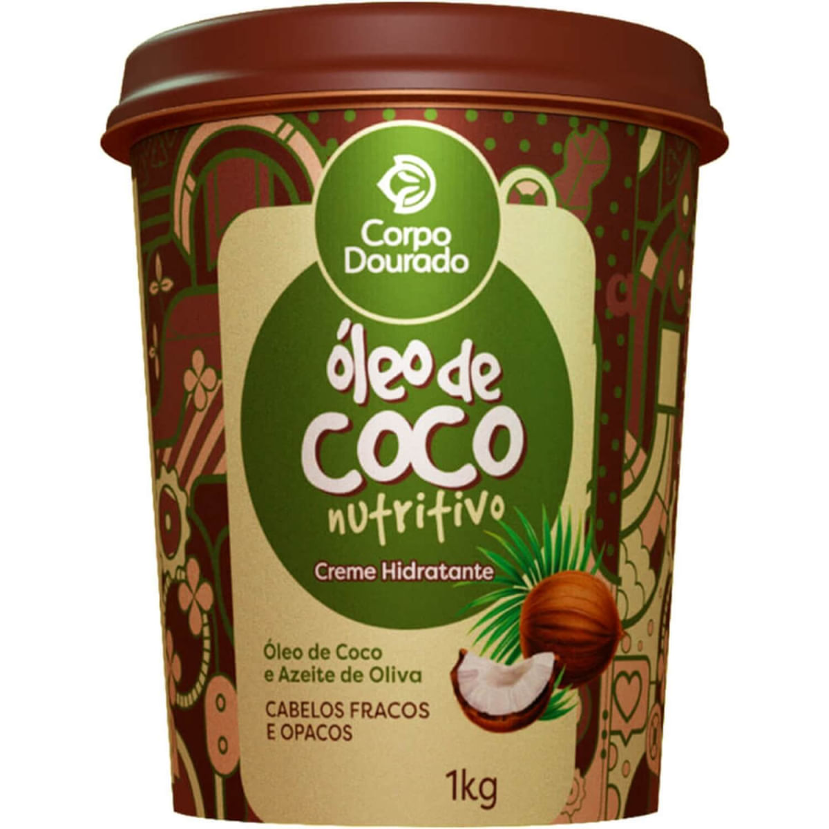 Corpo Dourado Óleo de Coco - Creme 2 em 1 de Pentear e Hidratação 1kg
