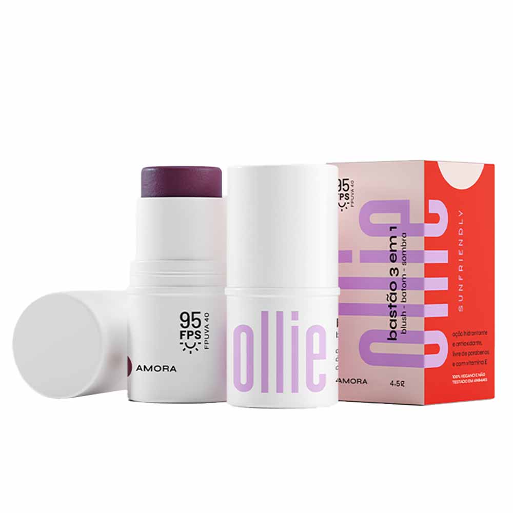 Bastão 3 em 1 Ollie - Blush Batom e Sombra FPS 95