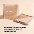 Kit Océane 4you Blush Cremoso Coral Pink Iluminador em Pó Champagne 2 Und