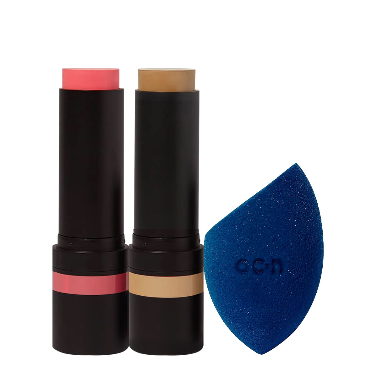 Kit Océane Edition Blush Cloudy Pink Stick Contorno Marrom Claro e Flat Blend Azul 3 Und