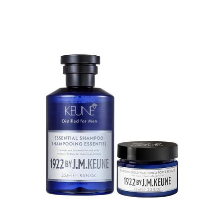 kit-Keune-1922-by-J.-M.-Keune-Essential-Shampoo-250ml-+-Strong-Hold-Wax-Cera-75ml--1