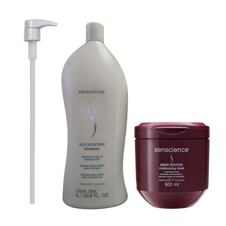 Kit-Senscience-Silk-Moisture-Shampoo-1-Litro-+-Inner-Restore-Máscara-500ml-+-Válvula-Pump--1