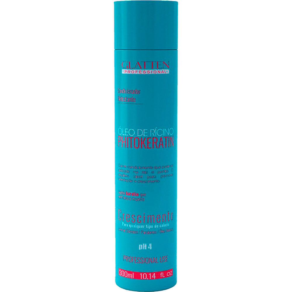 Glatten Phitokeratin - Condicionador Óleo de Rícino Crescimento Hidratação 300ml