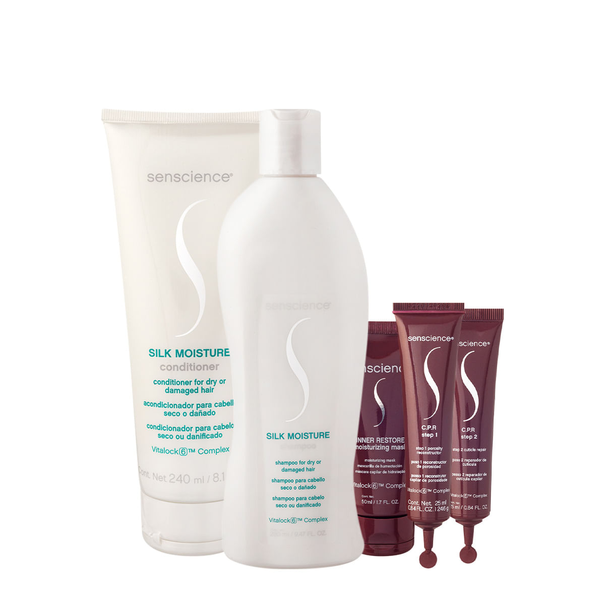 Kit Senscience Silk Moisture Inner CPR Home Care Ampola (5