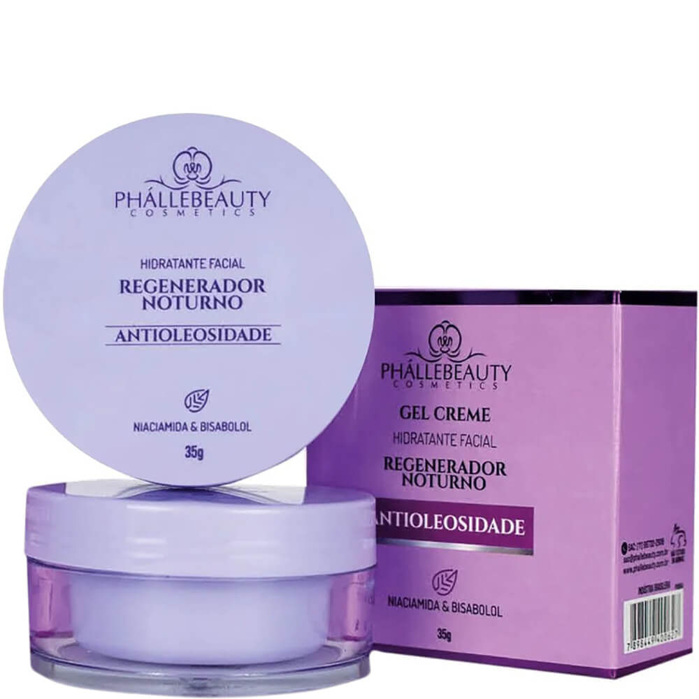 Phállebeauty Regenerador Noturno - Gel Creme Hidratante Facial
