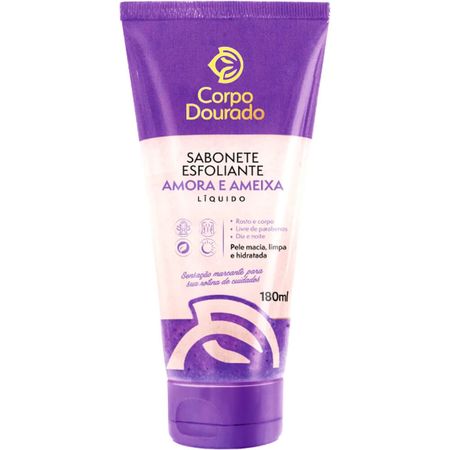 Corpo-Dourado---Sabonete-Esfoliante-Líquido-Rosto-e-Corpo-Amora-e-Ameixa-180ml--1