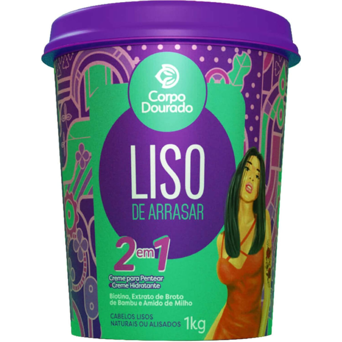 Corpo Dourado Liso de Arrasar - Creme 2 em 1 de Pentear e Hidratação 1kg