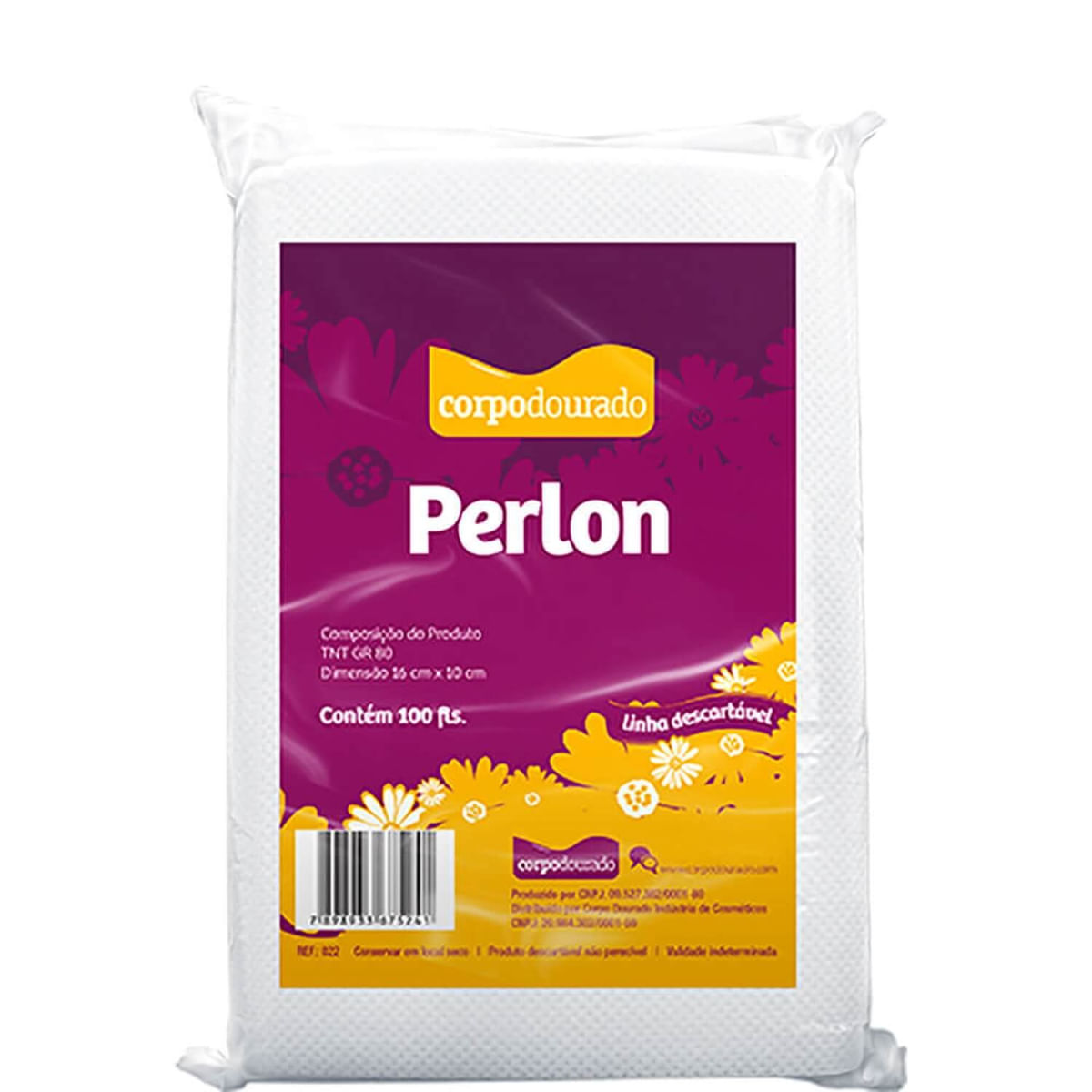 Corpo Dourado - Perlon para Depilação Cortado 10x16 cm (100 folhas)