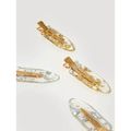 Nobrand - Kit Grampos de Cabelo Transparentes Dourado e Prateado (4 Peças)