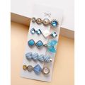 Nobrand - Kit Grampos de Cabelo Geométricos Azul (5 Peças)