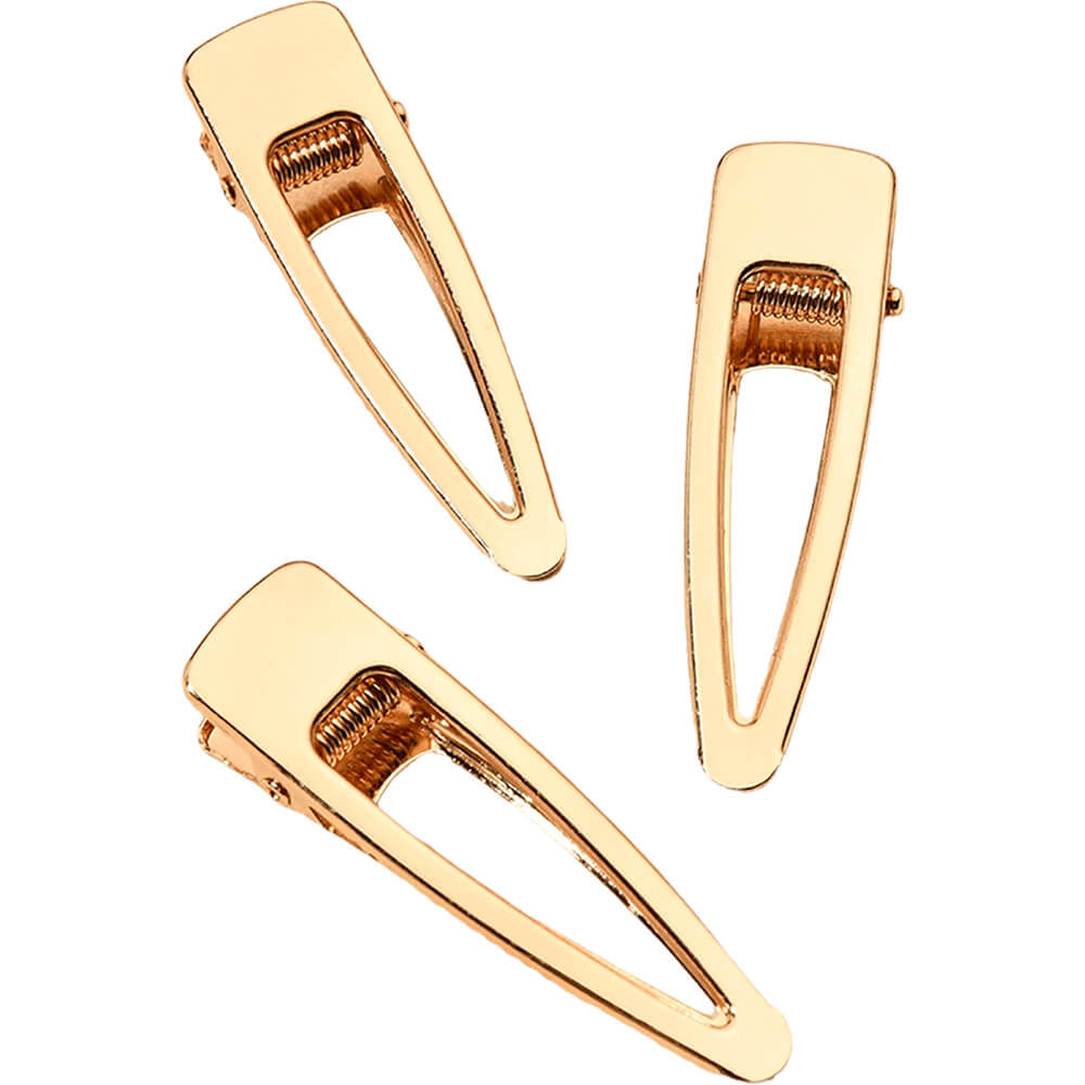 Nobrand - Kit Grampos de Cabelo Gota de Água Dourado (3 Peças)