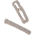 Nobrand - Kit Grampos de Cabelo Geométricos Strass Prateado (2 Peças)