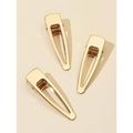Nobrand - Kit Grampos de Cabelo Gota de Água Dourado (3 Peças)