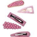 Nobrand - Kit Grampos de Cabelo Strass Rosa (5 Peças)