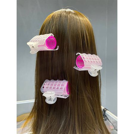 Nobrand---Kit-Bobes-de-Cabelo-com-Velcro-e-Presilha-23mm-Nº-2-Rosa-(3-Peças)--4