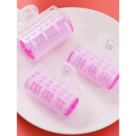 Nobrand---Kit-Bobes-de-Cabelo-com-Velcro-e-Presilha-23mm-Nº-2-Rosa-(3-Peças)--2