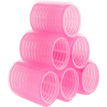 Nobrand---Kit-Bobes-de-Cabelo-com-Velcro-40mm-Nº-5-Rosa-(6-Peças)--1