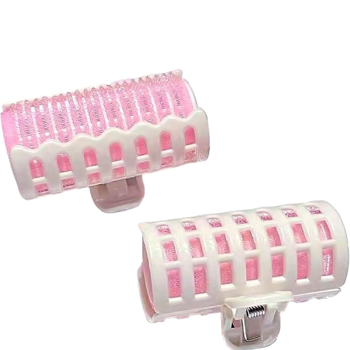 Nobrand - Kit Bobes de Cabelo com Velcro e Presilha Solta 28mm Nº 3 Rosa (2 Peças)