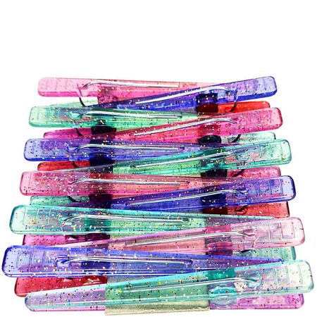 Santa-Clara---Kit-Clips-de-Cabelo-Plástico-9cm-Bicolor-com-Glitter-(6-Peças)--2